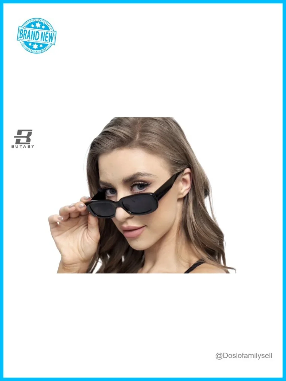 Retro Rectangle Sunglasses UV400 Protection Driving Glasses Narrow Square Frame